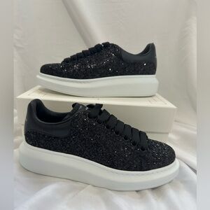 New In Box - Alexander McQueen Black Glitter Oversize Sneaker - Size EU39